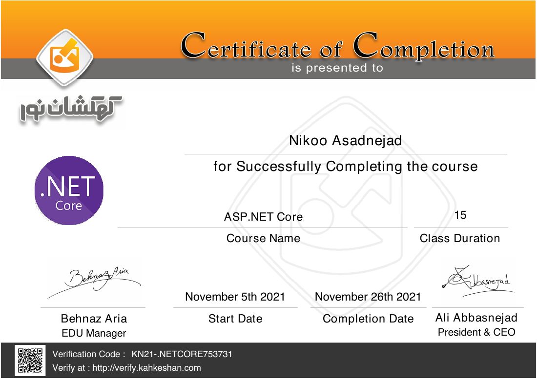 ASP.NET Core certificate